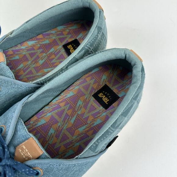 Teva Willow Teal Lace Up Canvas Sneaker Flats Slip Resistant Womens Size 10 - Picture 8 of 10